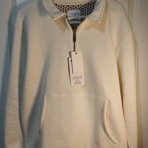 Men's Cream Quarter-Zip Sweater